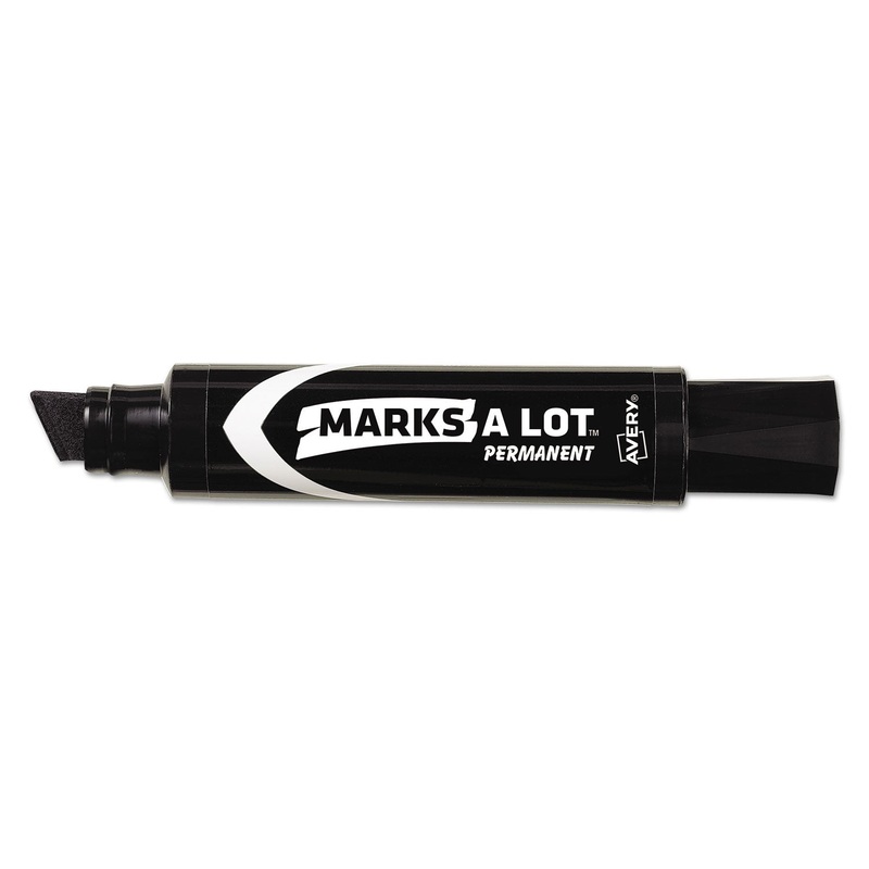MARKS A LOT JUMBO DESK-STYLE PERMANENT MARKER, EXTRA-BROAD CHISEL TIP, BLACK