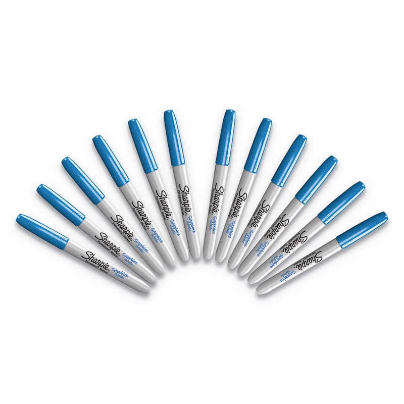 METALLIC FINE POINT PERMANENT MARKERS, BULLET TIP, BLUE, DOZEN