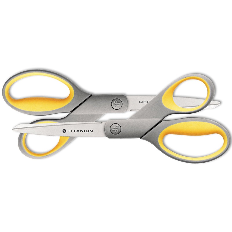 Titanium Bonded Scissors, 8″ Straight, 2/pack