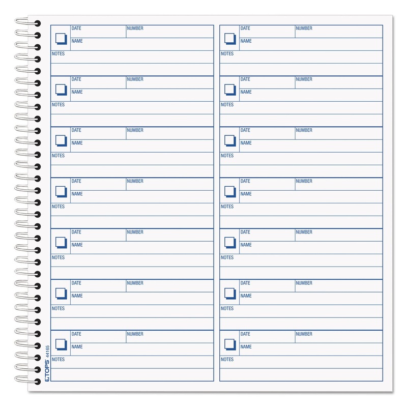 Voice Mail Log Book, 8 1/2 X 8-1/4, 1,400-Message Book