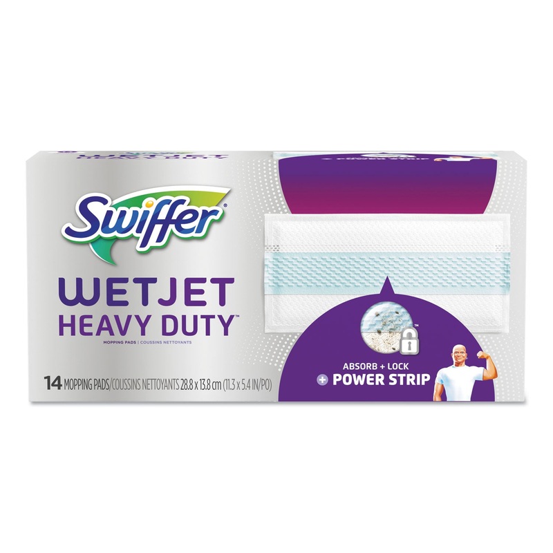 Wetjet System Refill Cloths, 11.3″ X 5.4″, Heavy Duty, White, 14/box, 4 Bx/ct