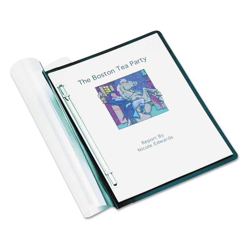 ACCOHIDE FROSTED FRONT REPORT COVERS, LETTER SIZE, 500 SHEETS, BLACK BACK