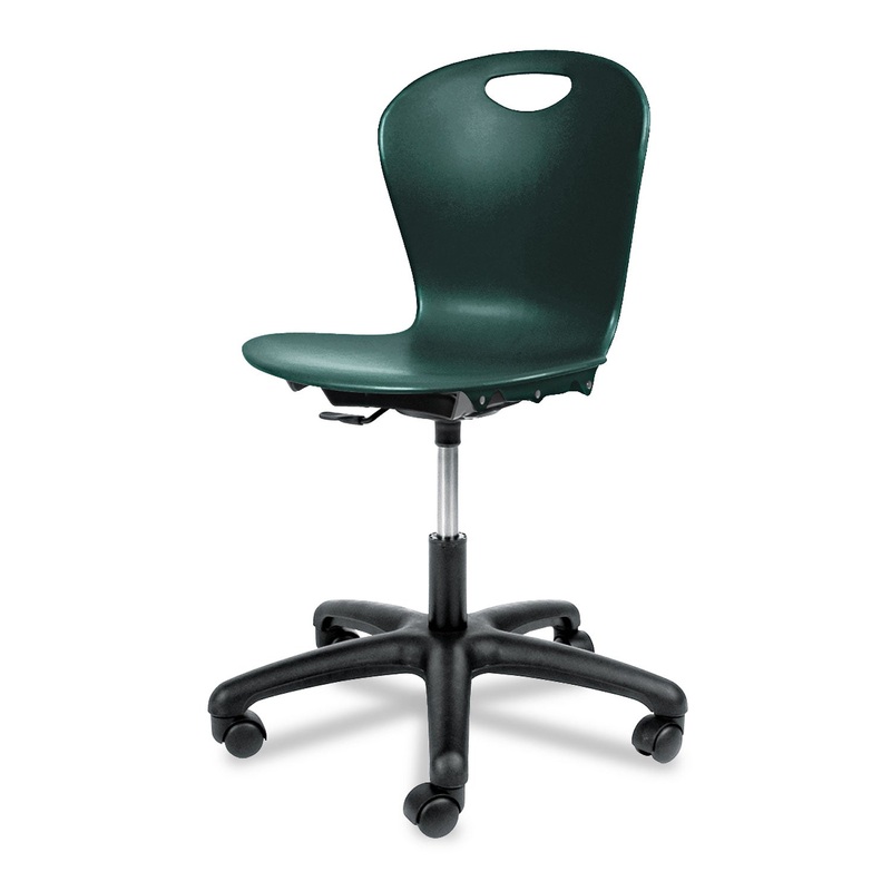 ADJUSTABLE HEIGHT TASK CHAIR, FOREST GREEN SEAT/FOREST GREEN BACK, BLACK BASE