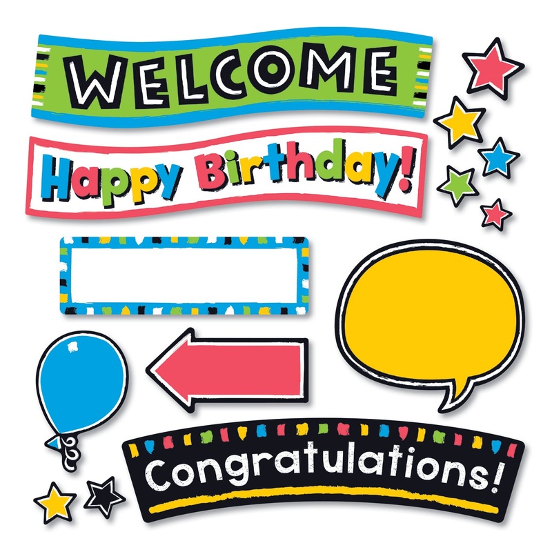 BOLD STROKES WIPE-OFF CELEBRATION SIGNS BULLETIN BOARD SET, 18 1/4″ X 31″