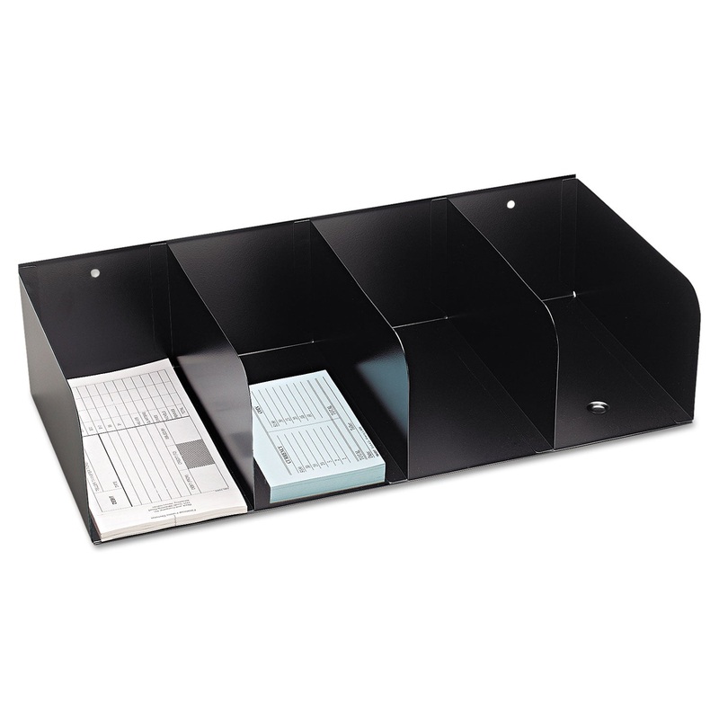 Check Separator, 4 Packet, Steel, 16 1/4w X 8d X 4h, Black