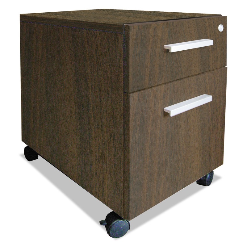 E5 SERIES MOBILE BOX/FILE PEDESTAL, 15.25W X 24D X 23H, WALNUT
