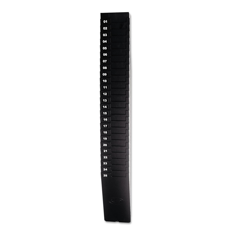 Expandable Time Card Rack, 25-Pocket, Holds 9″ Cards, Plastic, Black