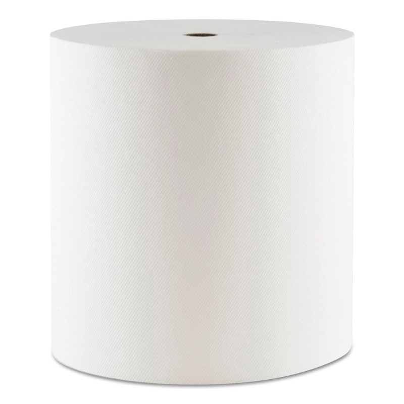 HARDWOUND ROLL TOWELS, 1-PLY, 7.5″ X 550 FT, WHITE, 6 ROLLS/CARTON