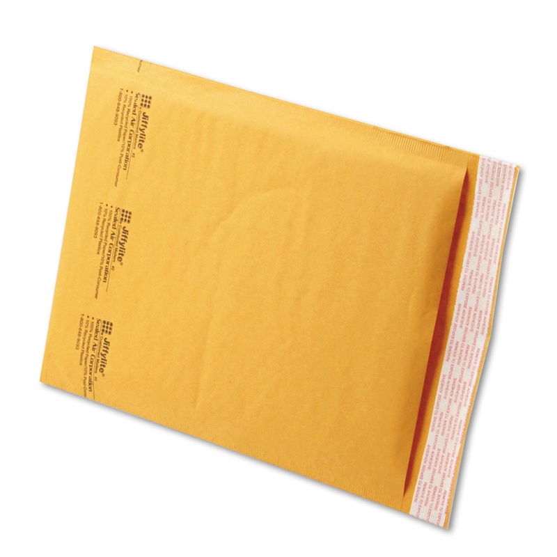 JIFFYLITE SELF-SEAL BUBBLE MAILER, #2, BARRIER BUBBLE LINING, SELF-ADHESIVE CLOSURE, 8.5 X 12, GOLDEN BROWN KRAFT, 100/CARTON