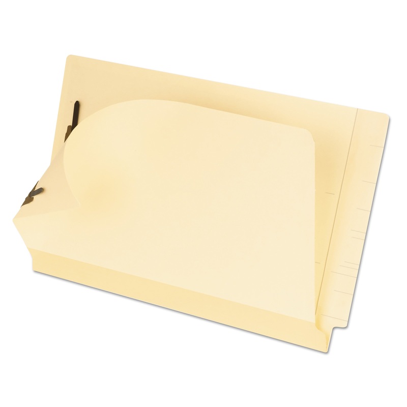 MANILA LAMINATED END TAB FOLDERS WITH TWO FASTENERS, STRAIGHT TAB, LEGAL SIZE, 11 PT. MANILA, 50/BOX