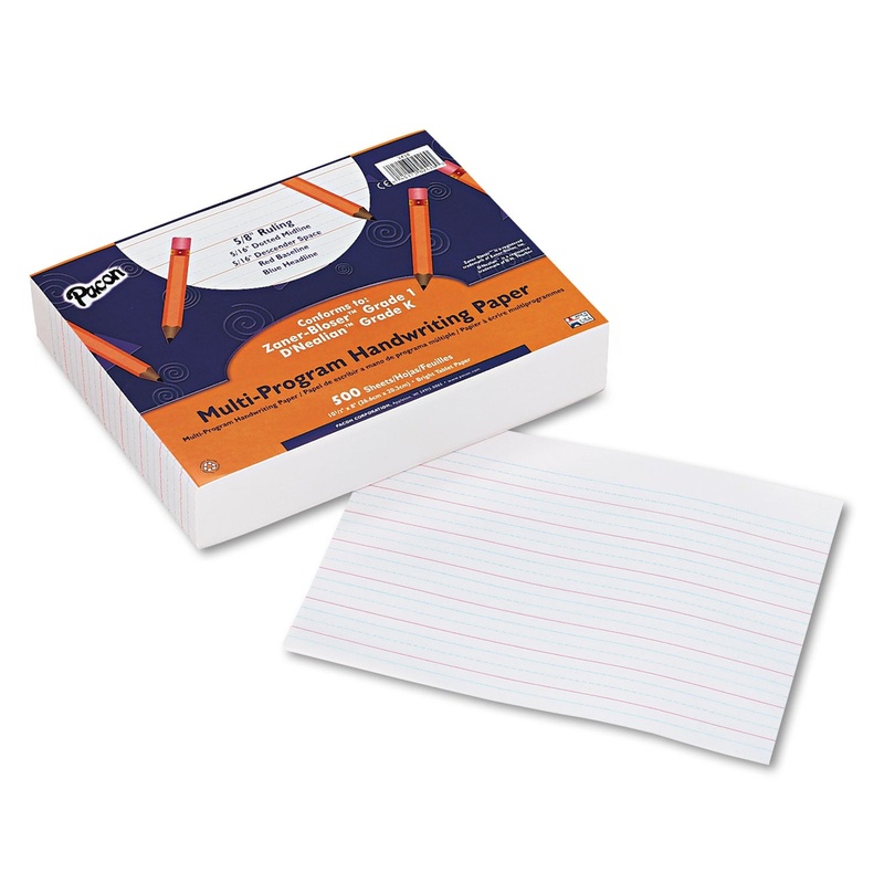 MULTI-PROGRAM HANDWRITING PAPER, 16 LB, 5/8″ LONG RULE, ONE-SIDED, 8 X 10.5, 500/PACK