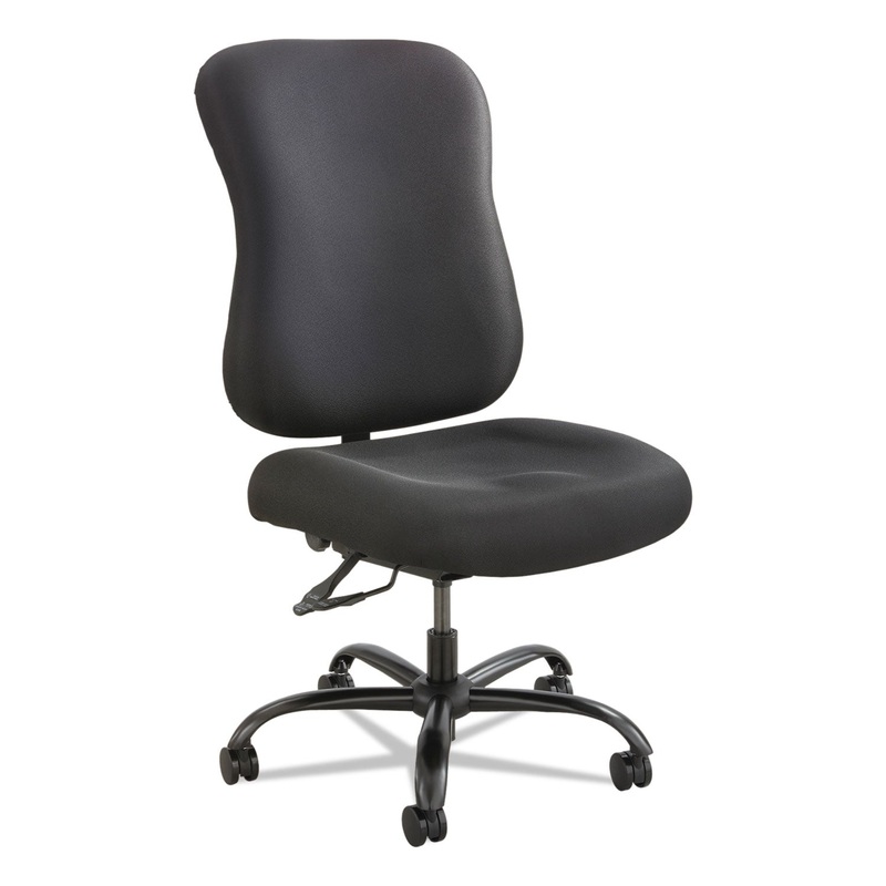 OPTIMUS HIGH BACK BIG AND TALL CHAIR, FABRIC UPHOLSTERY, SUPPORTS UP TO 400 LBS., BLACK SEAT/BLACK BACK, BLACK BASE