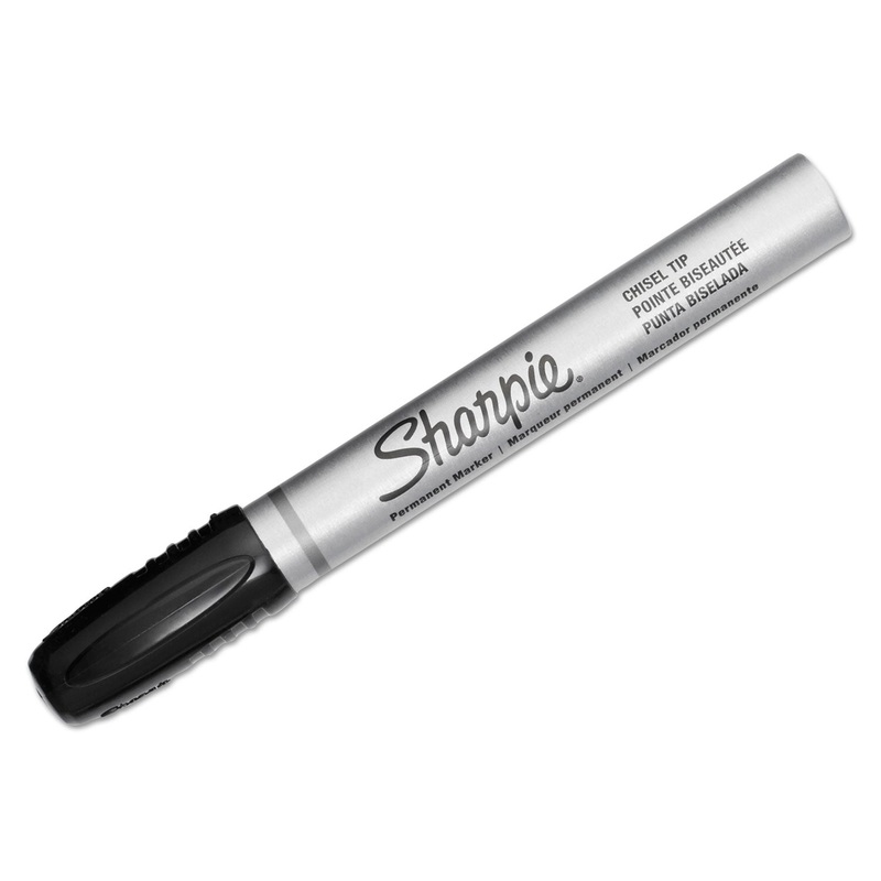 PRO PERMANENT MARKER, BROAD CHISEL TIP, BLACK