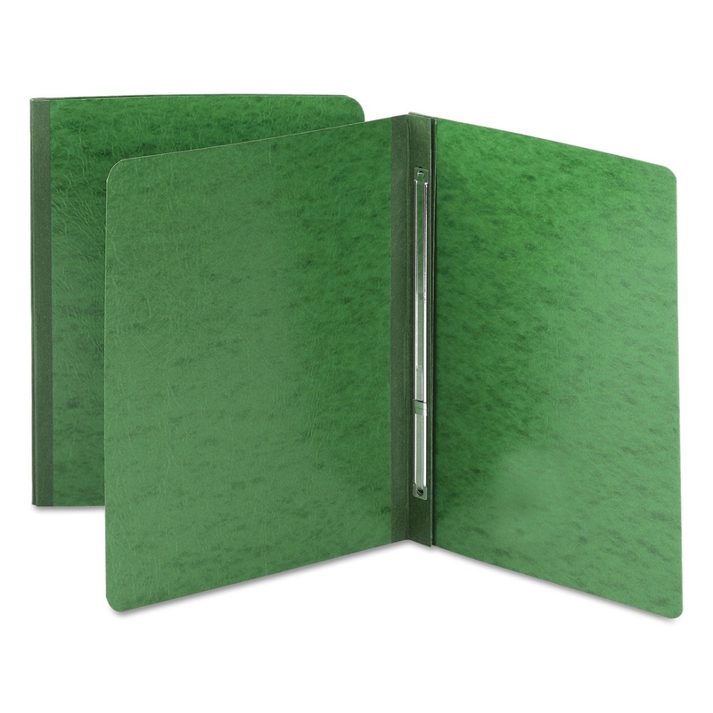 SIDE OPENING PRESS GUARD REPORT COVER, PRONG FASTENER, LETTER, GREEN