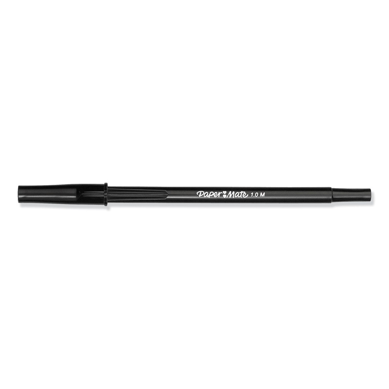 WRITE BROS. STICK BALLPOINT PEN VALUE PACK, 1MM, BLACK INK/BARREL, 60/PACK