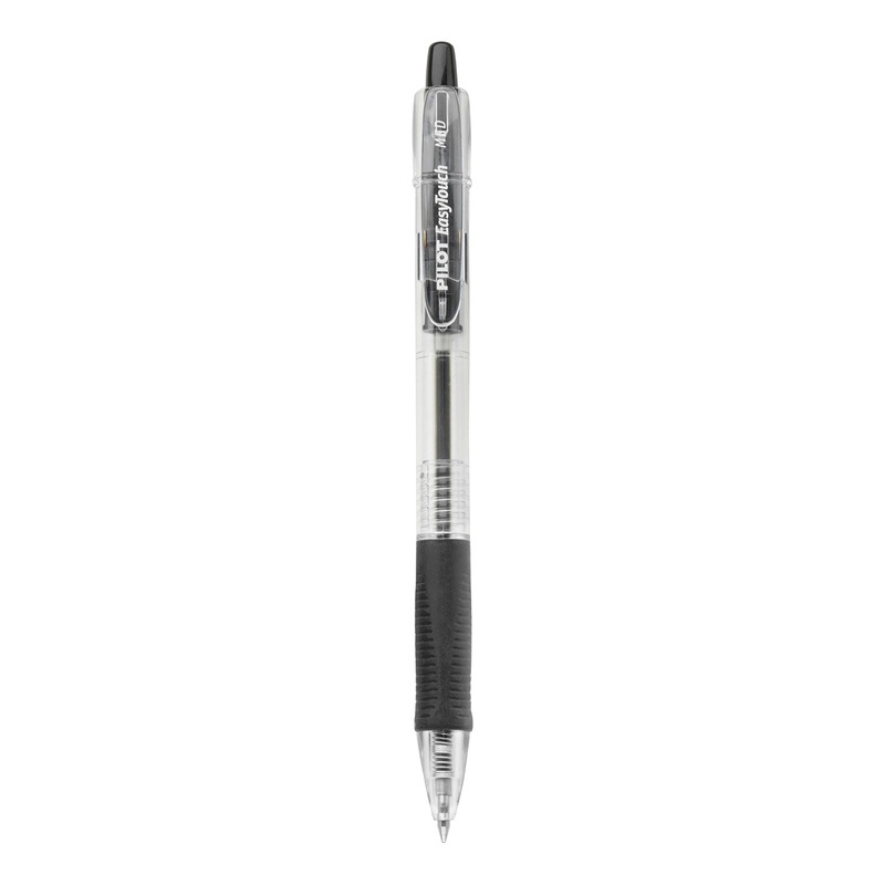 EASYTOUCH RETRACTABLE BALLPOINT PEN, MEDIUM 1MM, BLACK INK, CLEAR BARREL, DOZEN