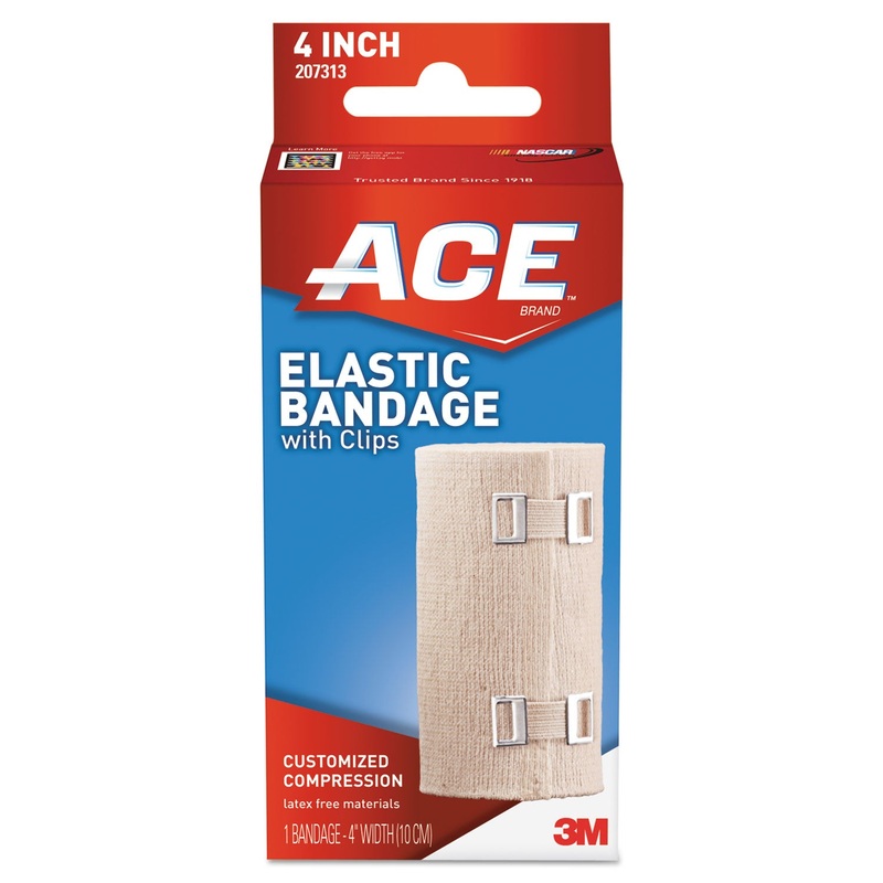 Elastic Bandage With E-Z Clips, 4″ X 64″