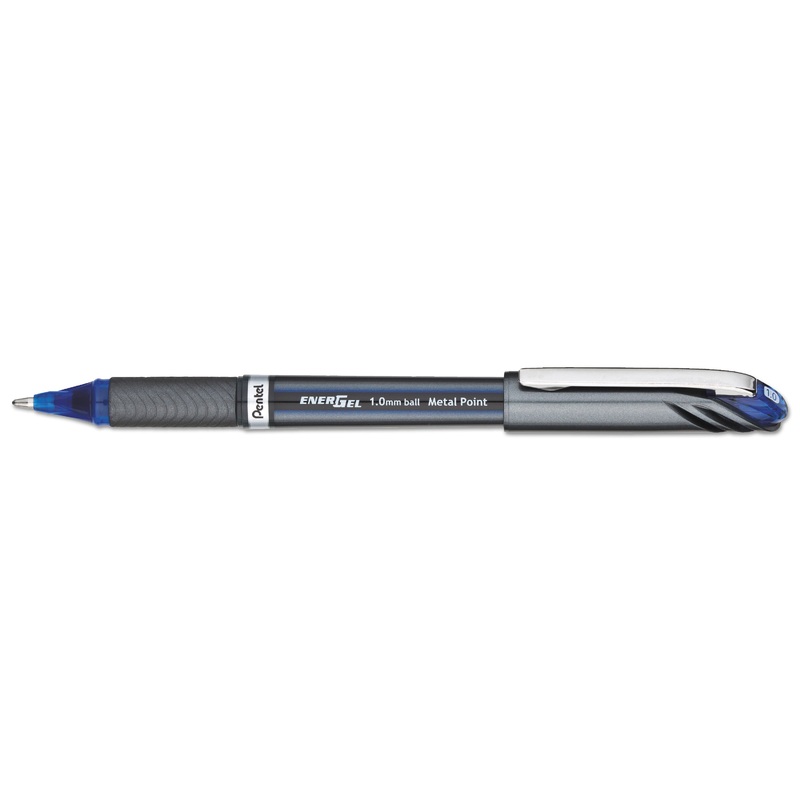 ENERGEL NV STICK GEL PEN, 1MM METAL TIP, BLUE INK/BARREL, DOZEN