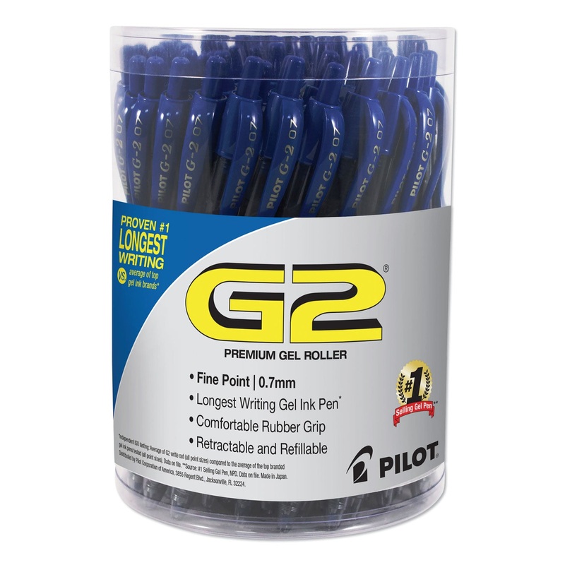 G2 PREMIUM RETRACTABLE GEL PEN, FINE 0.7MM, BLUE INK/BARREL, 36/PACK
