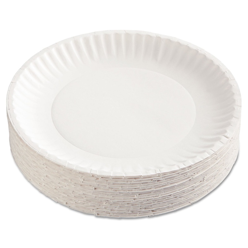 Gold Label Coated Paper Plates, 9″ Dia, White, 100/pack, 10 Packs/carton