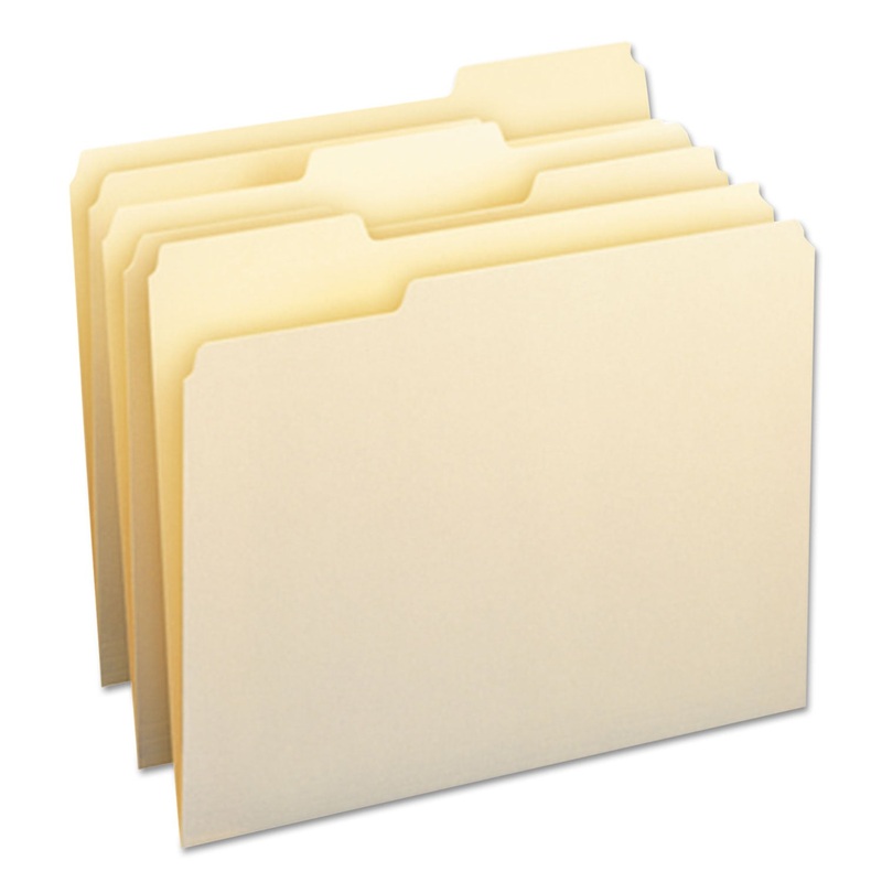 MANILA FILE FOLDERS, 1/3-CUT TABS, LETTER SIZE, 24/PACK