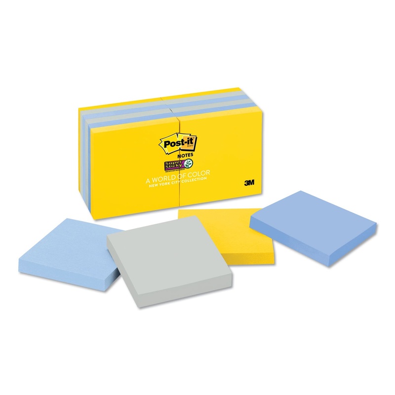 PADS IN NEW YORK COLORS NOTES, 3 X 3, 90-SHEETS/PAD, 12 PADS/PACK