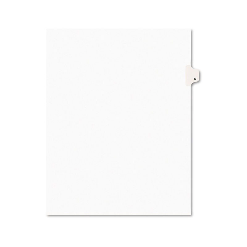 PREPRINTED LEGAL EXHIBIT SIDE TAB INDEX DIVIDERS, AVERY STYLE, 10-TAB, 6, 11 X 8.5, WHITE, 25/PACK