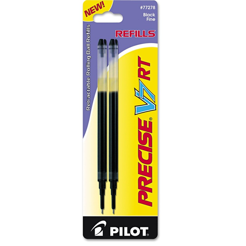 REFILL FOR PILOT PRECISE V7 RT ROLLING BALL, FINE POINT, BLACK INK, 2/PACK