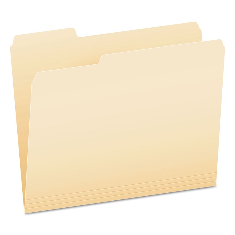 SMART SHIELD TOP TAB FILE FOLDERS, 1/3-CUT TABS, LETTER SIZE, MANILA, 100/BOX