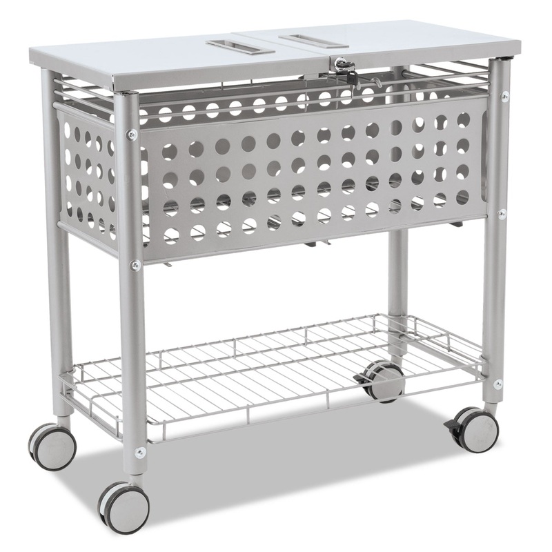 SMARTWORX FILE CART, ONE-SHELF, 29.13W X 14D X 28.38H, MATTE GRAY