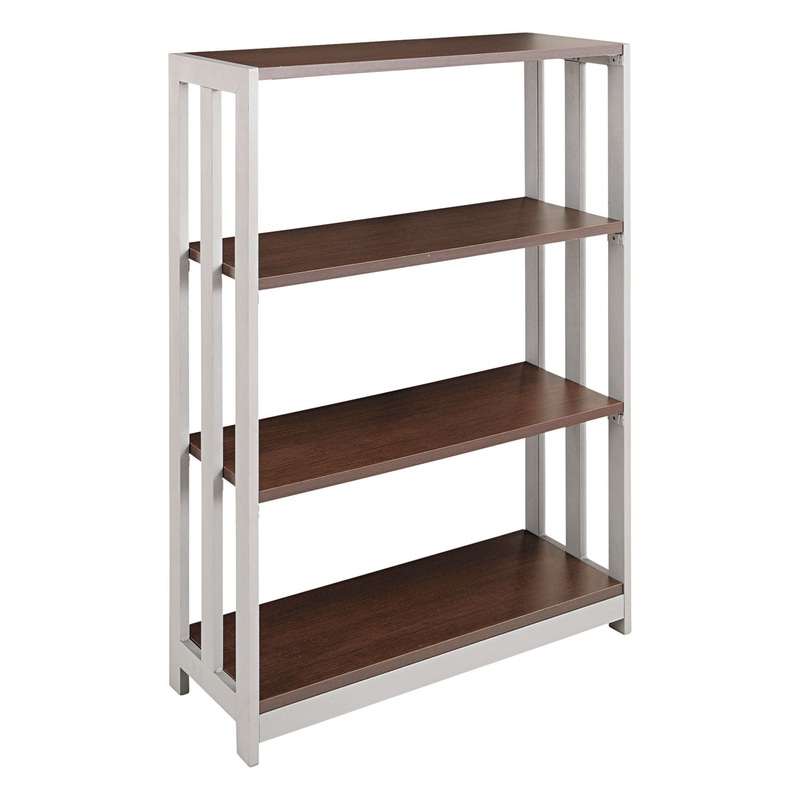 TRENTO LINE BOOKCASE, THREE-SHELF, 31 1/2W X 11 5/8D X 43 1/4H, MOCHA