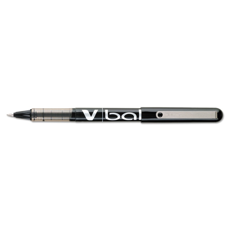 VBALL LIQUID INK STICK ROLLER BALL PEN, 0.5MM, BLACK INK/BARREL, DOZEN