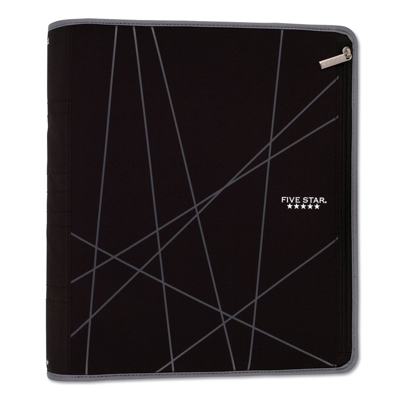 XPANZ ZIPPER BINDER, 3 RINGS, 2″ CAPACITY, 11 X 8.5, BLACK/GRAY