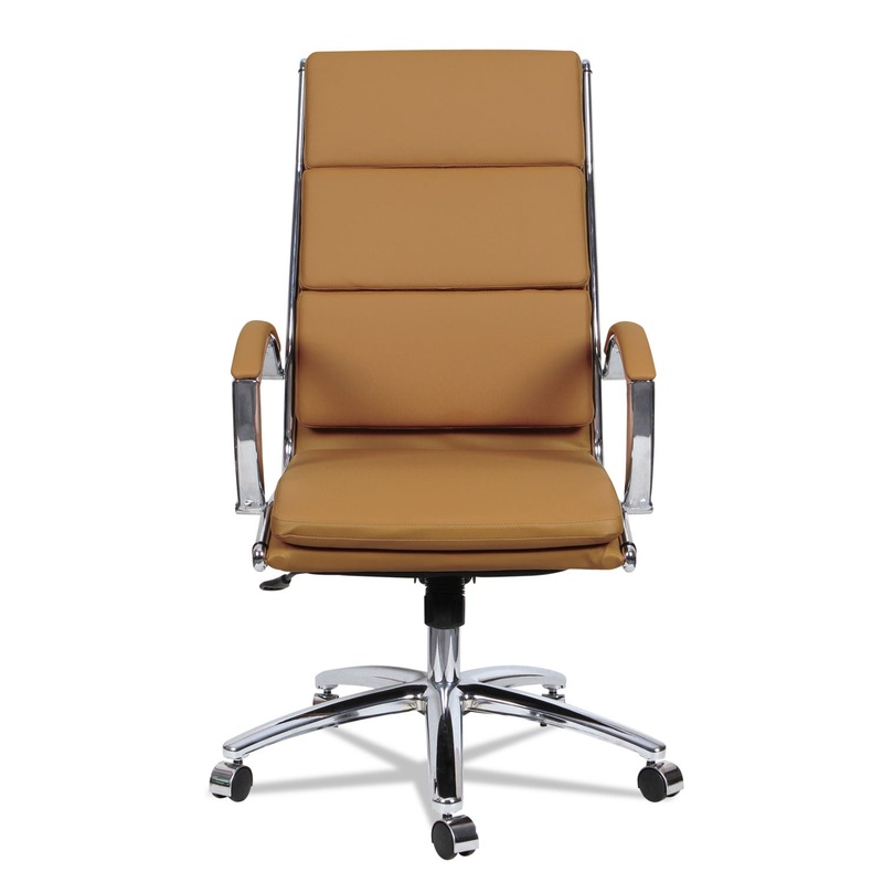 ALERA NERATOLI HIGH-BACK SLIM PROFILE CHAIR, SUPPORTS UP TO 275 LBS., CAMEL SEAT/CAMEL BACK, CHROME BASE