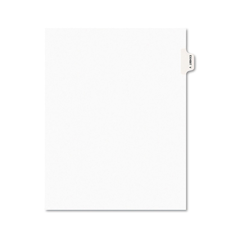 Avery-Style Preprinted Legal Side Tab Divider, Exhibit V, Letter, White, 25/pack