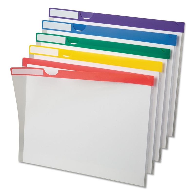 CLEAR POLY INDEX FOLDERS, LETTER SIZE, ASSORTED COLORS, 10/PACK