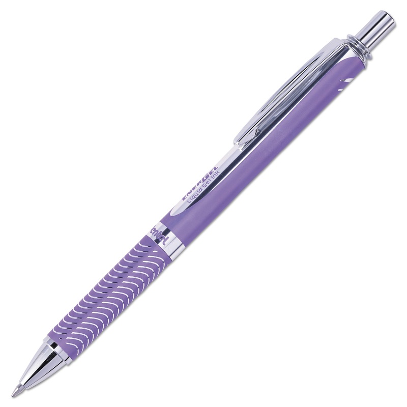 ENERGEL ALLOY RT RETRACTABLE GEL PEN, MEDIUM 0.7MM, VIOLET INK, VIOLET BARREL