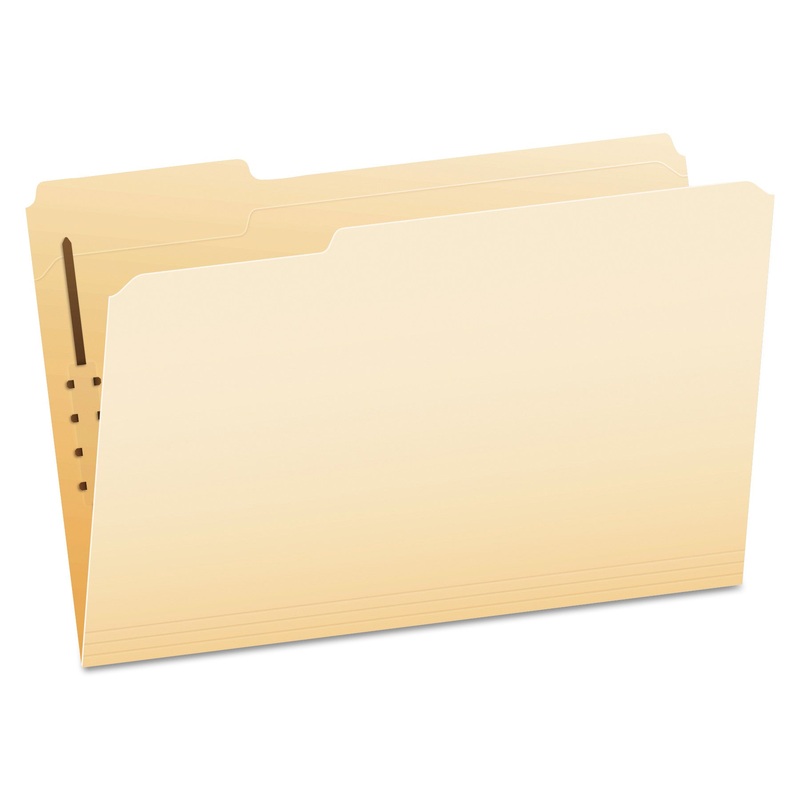 MANILA FOLDERS WITH ONE FASTENER, 1/3-CUT TABS, LEGAL SIZE, 50/BOX