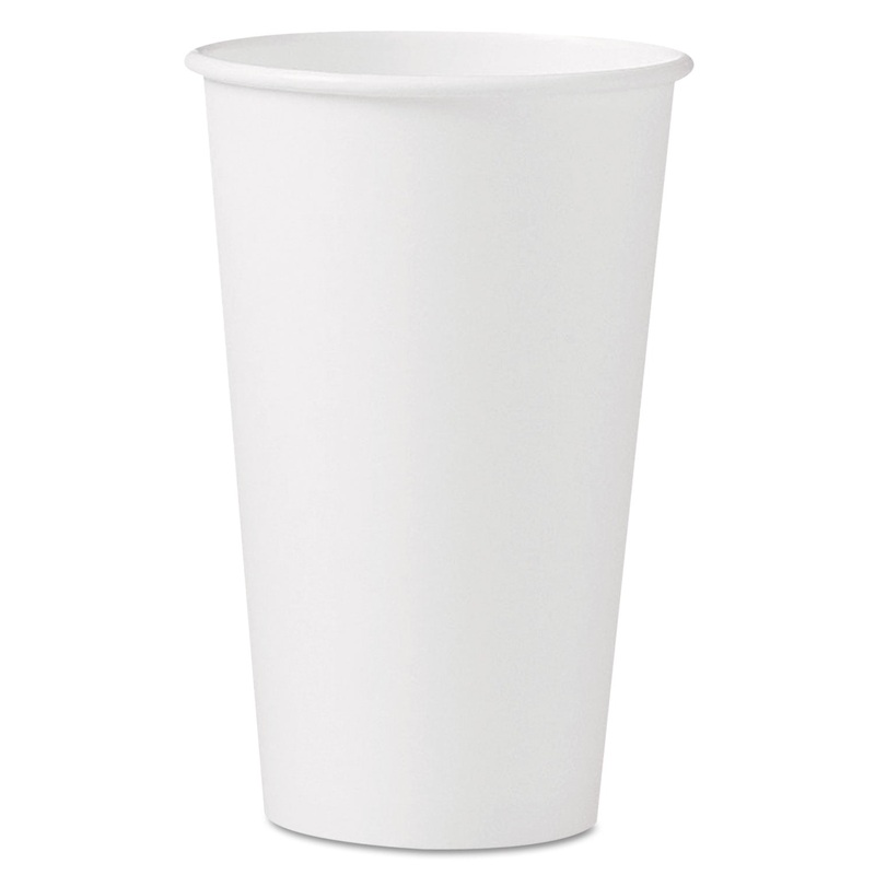 Polycoated Hot Paper Cups, 16 Oz, White