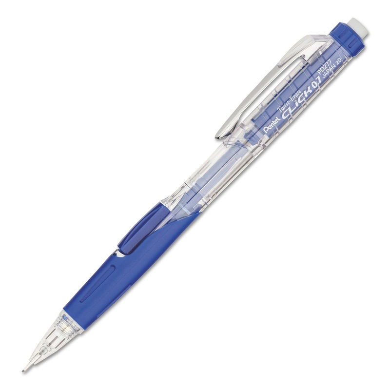 TWIST-ERASE CLICK MECHANICAL PENCIL, 0.7 MM, HB (#2.5), BLACK LEAD, BLUE BARREL