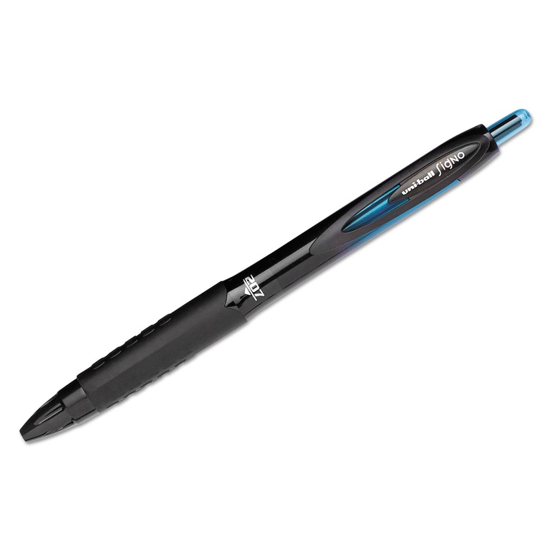 207 BLX SERIES RETRACTABLE GEL PEN, 0.7MM, BLACK INK, TRANSLUCENT BLACK BARREL