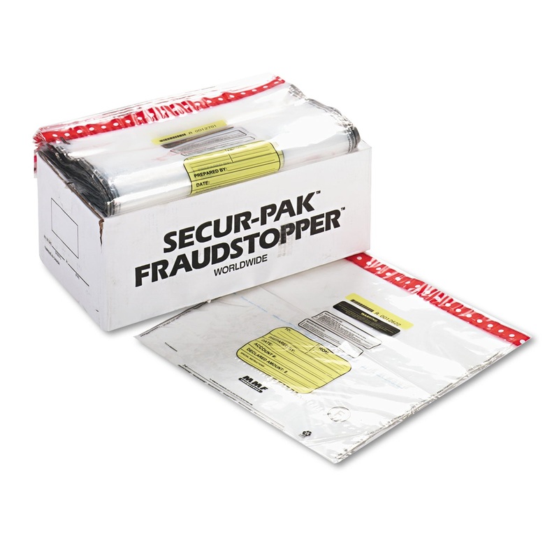 8 Bundle Capacity Tamper-Evident Cash Bags, 20 X 20, Clear, 250 Bags/box