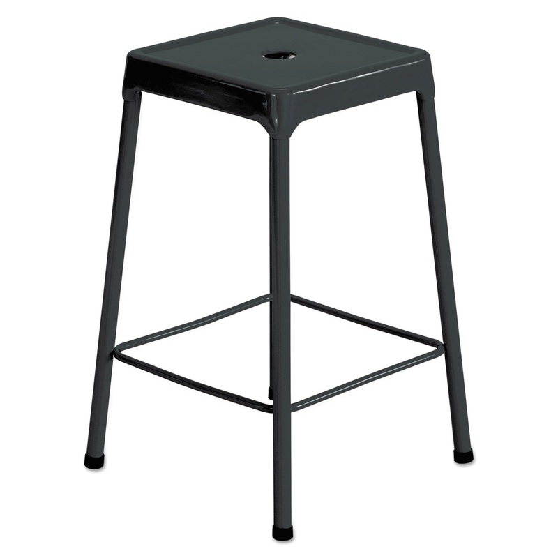 COUNTER-HEIGHT STEEL STOOL, 25″ SEAT HEIGHT, SUPPORTS UP TO 250 LBS., BLACK SEAT/BLACK BACK, BLACK BASE