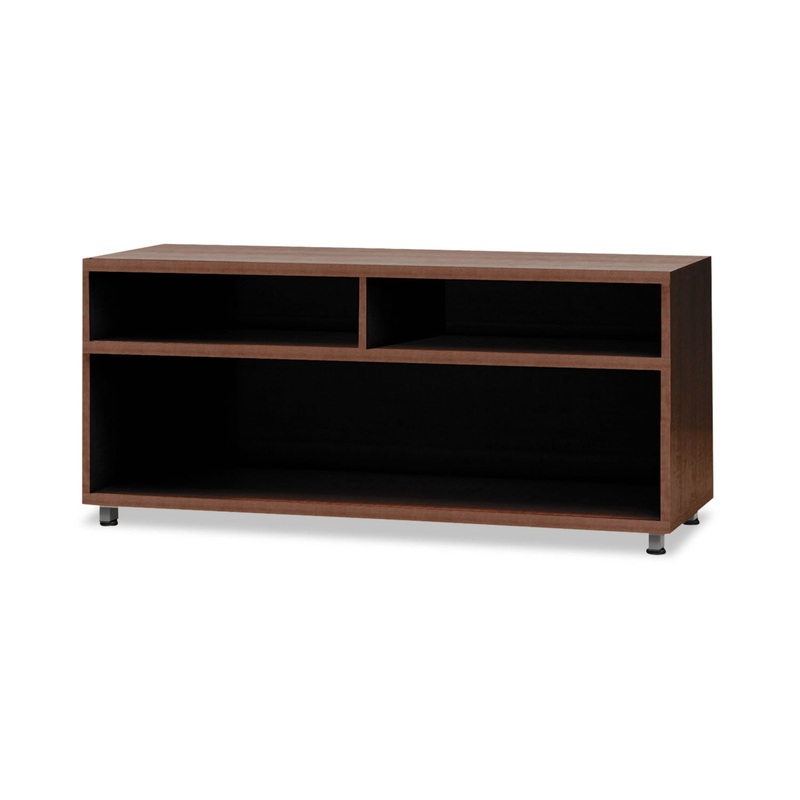E5 Series Open Storage Cabinet, 36w X 18d X 23h, Walnut