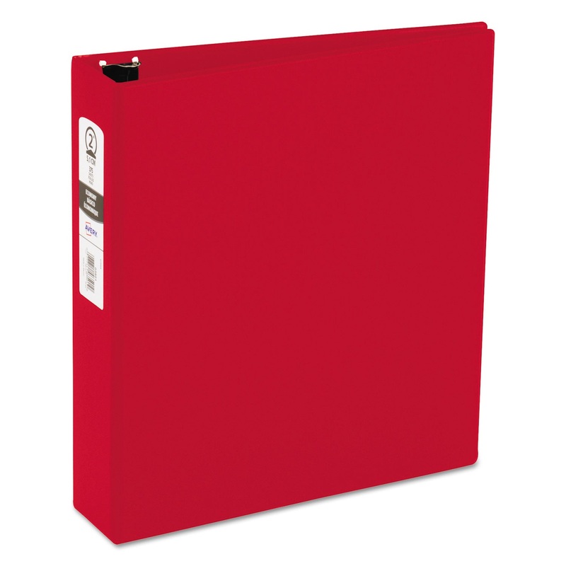 ECONOMY NON-VIEW BINDER WITH ROUND RINGS, 3 RINGS, 2″ CAPACITY, 11 X 8.5, RED
