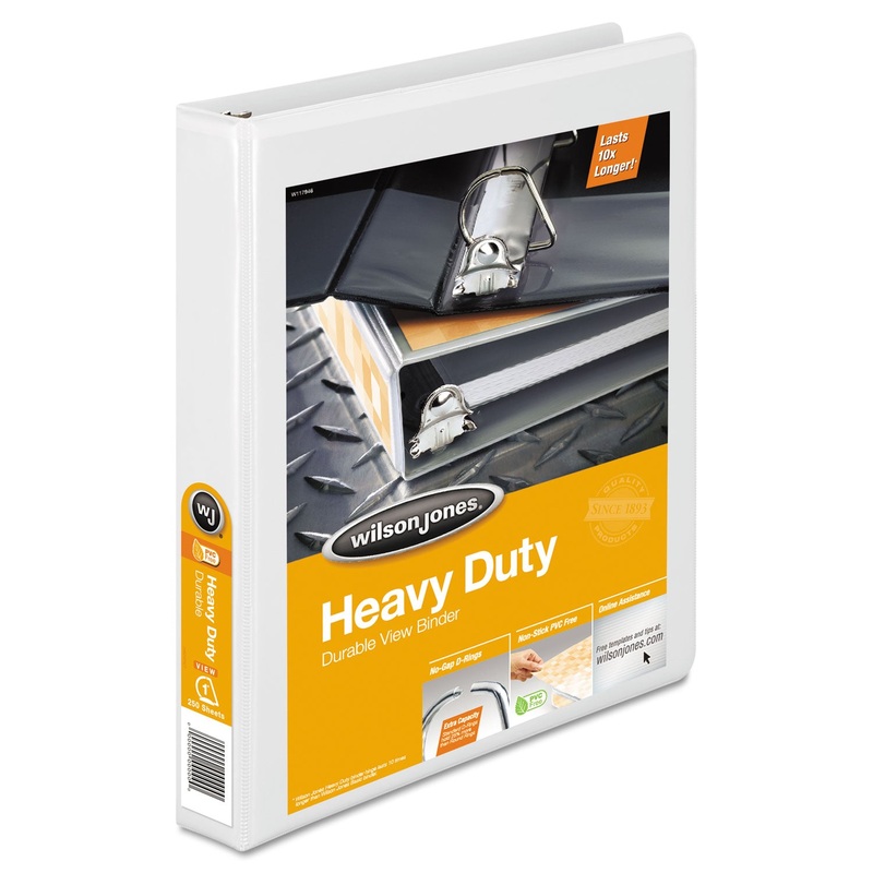 HEAVY-DUTY D-RING VIEW BINDER WITH EXTRA-DURABLE HINGE, 3 RINGS, 1″ CAPACITY, 11 X 8.5, WHITE