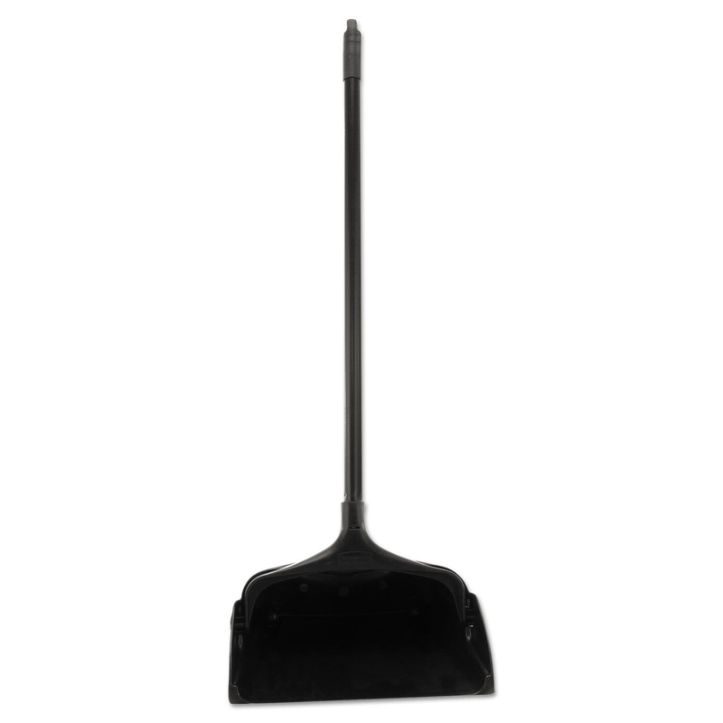 Lobby Pro Upright Dustpan, W/wheels, 12 1/2 “, Polypropylene W/vinyl Coat, Black
