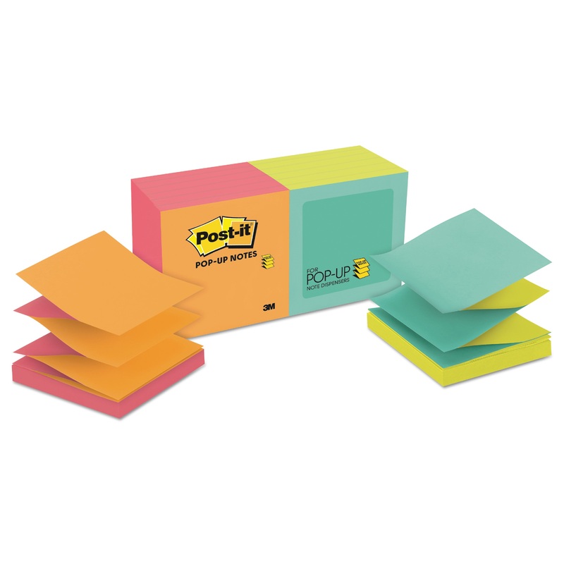 Original Pop-Up Refill, Alternating Cape Town Colors, 3 X 3, 100-Sheet, 12/pack