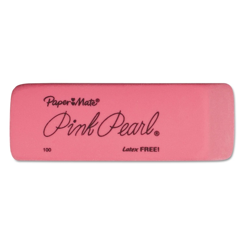 PINK PEARL ERASER, RECTANGULAR, MEDIUM, ELASTOMER, 3/PACK