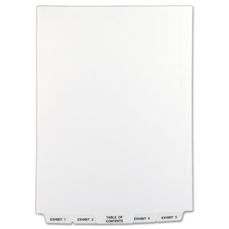 PREPRINTED LEGAL EXHIBIT BOTTOM TAB INDEX DIVIDERS, AVERY STYLE, 26-TAB, EXHIBIT 1 TO EXHIBIT 25, 11 X 8.5, WHITE, 1 SET
